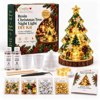 Christmas Resin Night Light DIY Kit – Handmade Glowing Holiday Keepsake