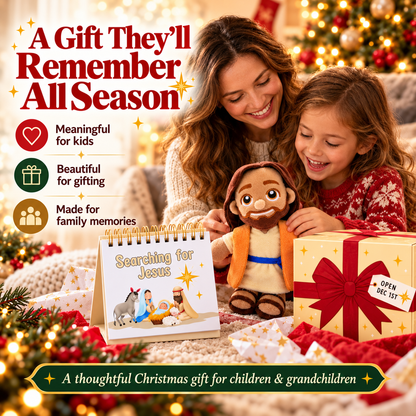 Searching for Jesus – 25-Day Christmas Advent Calendar with Jesus Plush, Bible Stories & Kids’ Activities