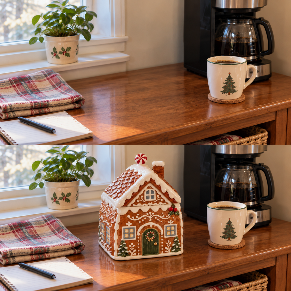 Gingerbread Cottage Christmas Treat Jar🎄