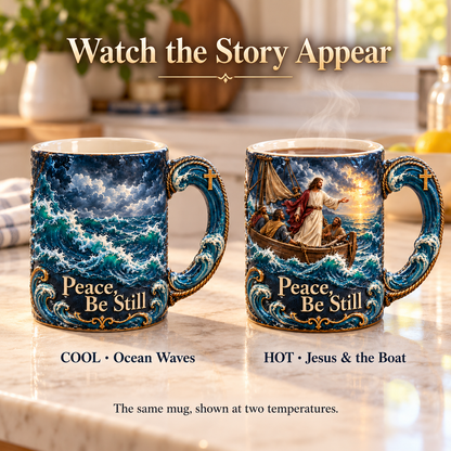 Peace, Be Still – Jesus Calms the Storm Heat-Reveal Mug | A Gift of Faith & Comfort