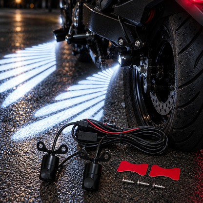 🔥 LAST DAY 50% OFF 🏍️ IP67 Waterproof & Dustproof Angel Wing Motorcycle LED Projector Lights (1 Pair)