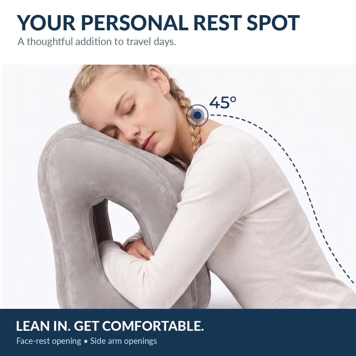 Portable Inflatable Nap Pillow – Head & Arm Support for Travel, Work Breaks & Power Naps