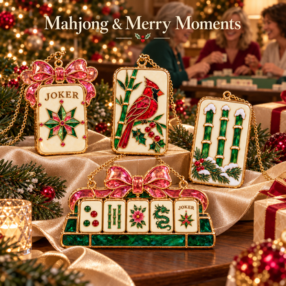 Merry Mahjong Christmas Ornaments – 6-Piece Holiday Gift Set for Mahjong Lovers
