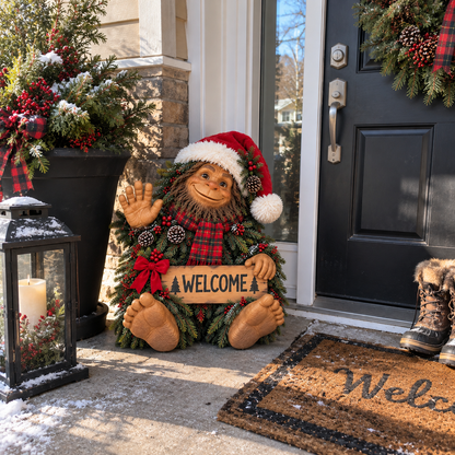 Christmas Bigfoot Welcome Decor