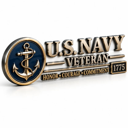 3D Metal Veteran Honor Auto Badge | For daily driving & veteran gatherings