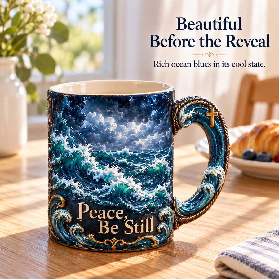 Cool mug with ocean and storm artwork