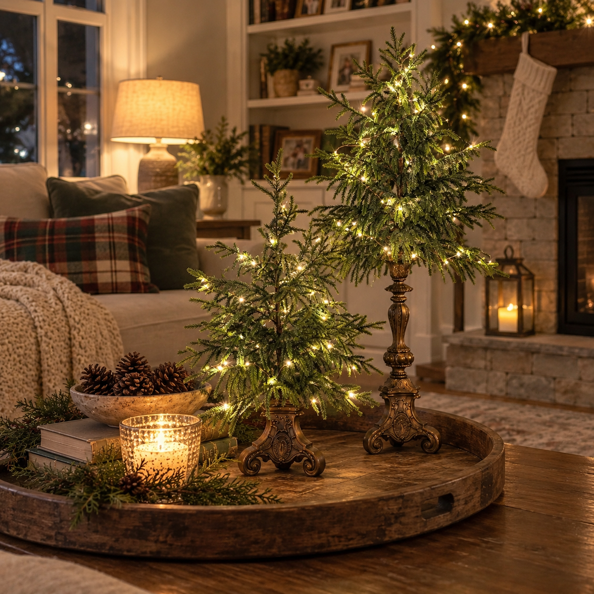 Vintage Lighted Tabletop Christmas Trees
