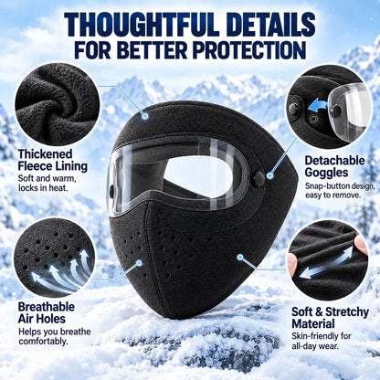 ❄️Winter Windproof Face Mask | Detachable Anti-Fog Goggles for Ski & Ride