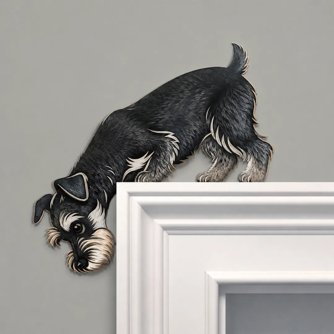 🐶🚪 Curious Pup Door Frame Accent – Playful Peeking Dog Decor for Pet Lovers