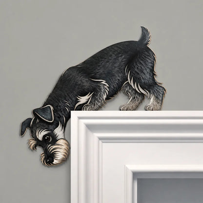 🐶🚪 Curious Pup Door Frame Accent – Playful Peeking Dog Decor for Pet Lovers