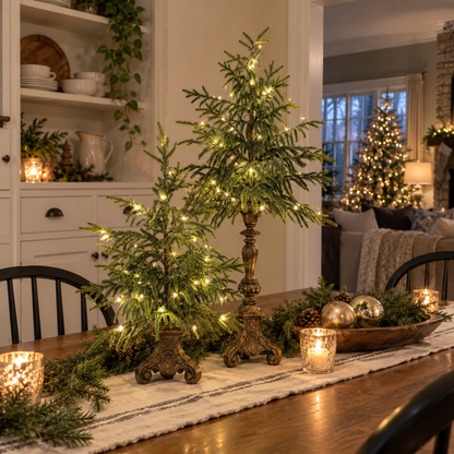 Vintage Lighted Tabletop Christmas Trees