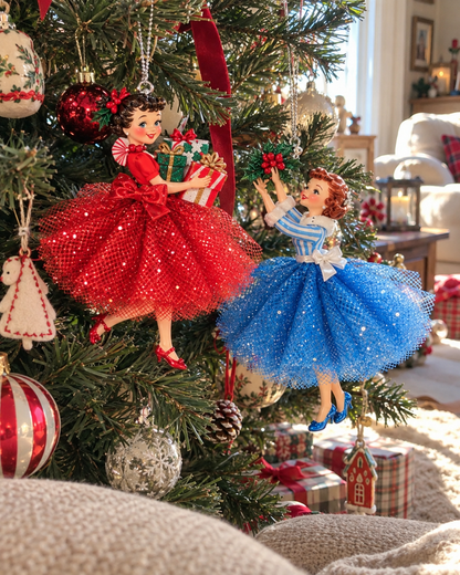 Vintage Christmas Lady Ornaments – 1950s-Inspired Holiday Charm 🎄