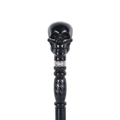 💀Black Devil Skull Wooden Walking Cane