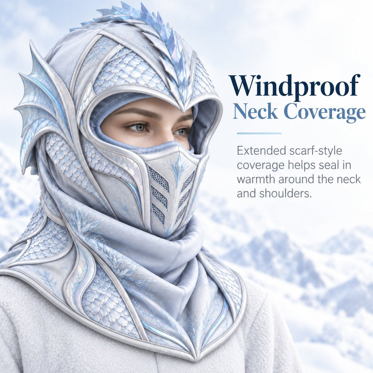 Ice Dragon 3-in-1 Winter Hood & Face Cover