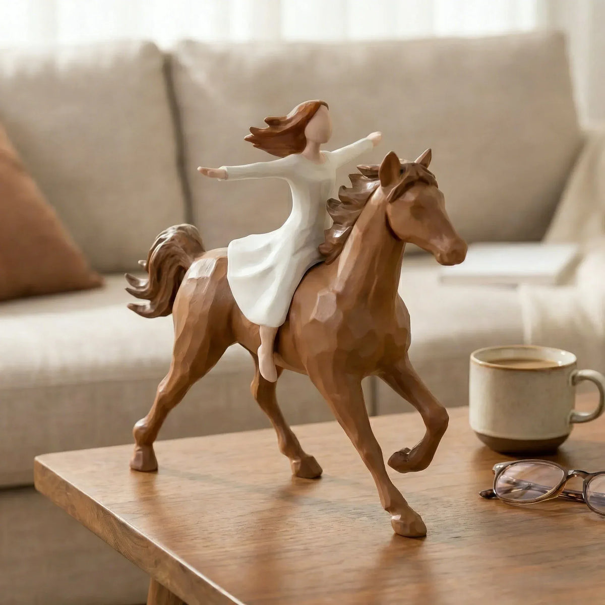 🤎 Forever Free: A Girl and Her Horse Resin Figurine 🐴