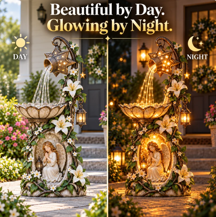 🔥 Last Day 49% OFF👼✨ Angel Starlight Garden Fountain™ – Faith-Inspired Lighted Outdoor Decor