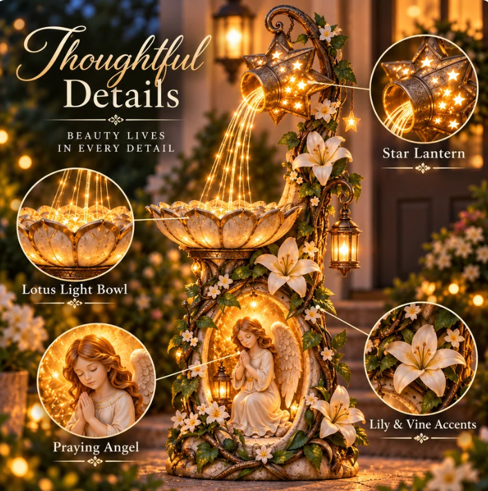 🔥 Last Day 49% OFF👼✨ Angel Starlight Garden Fountain™ – Faith-Inspired Lighted Outdoor Decor