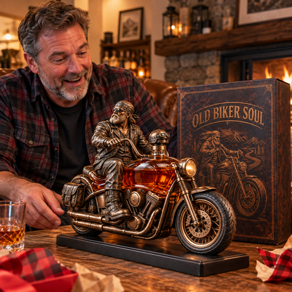Old Biker Soul Motorcycle Whiskey Decanter
