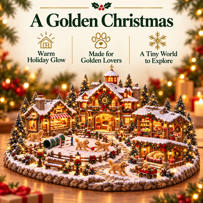 Christmas Golden Retriever Village – Lighted Dog Lover’s Holiday Scene