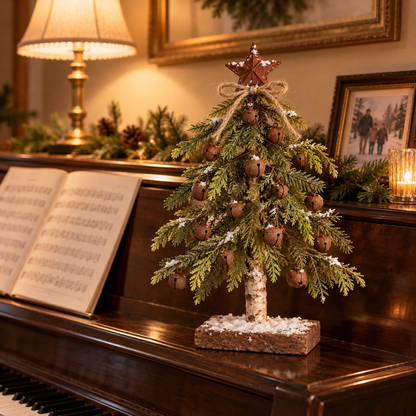 Snow-Kissed Bell & Star Christmas Tree