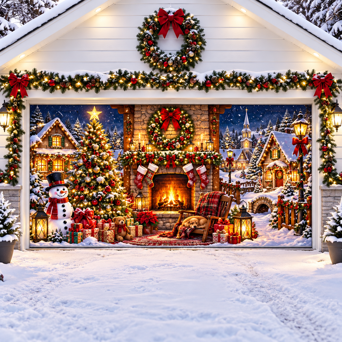 🔥LAST DAY 50% OFF🎄 Christmas Garage Door Cover 🚗✨
