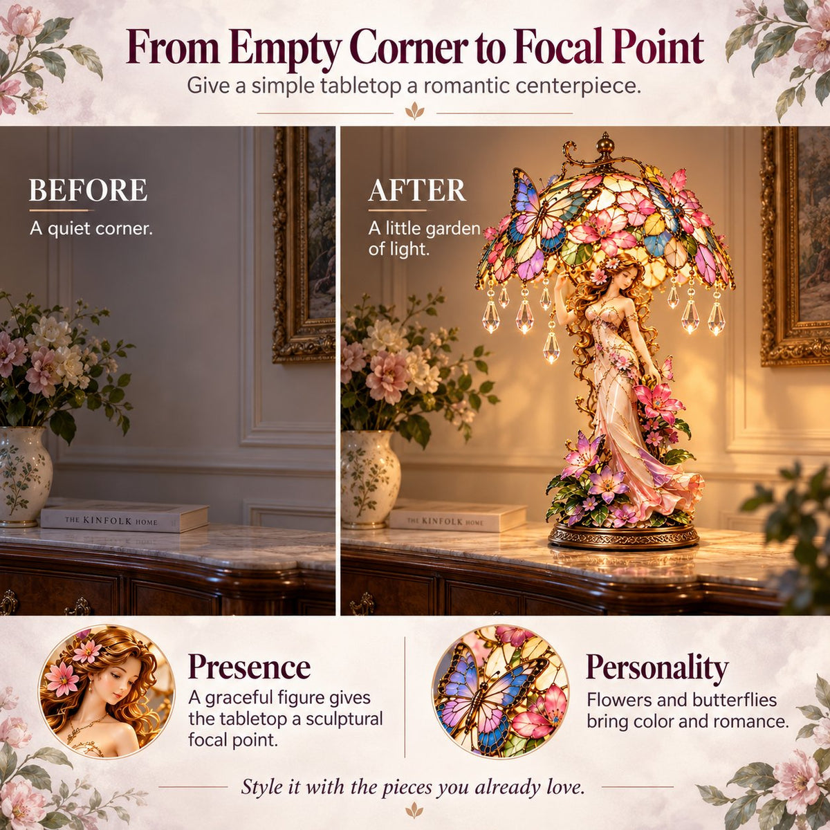 Enchanted Butterfly Garden Table Lamp