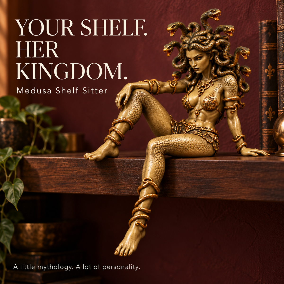 🔥 Last Day 49% OFF - 🐍 Medusa Goddess Shelf Sitter Statue | 4 Unique Gothic Mythology Styles (📦Buy 2 Free Shipping)