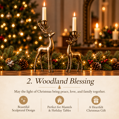 Vintage Christmas Candle Holder Set