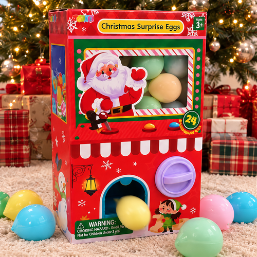 Santa’s Christmas Surprise Egg Machine – 24 Days of Squishy Toy Surprises