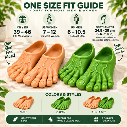 👣Giant Toe Slippers – Funny Realistic Foot Slides