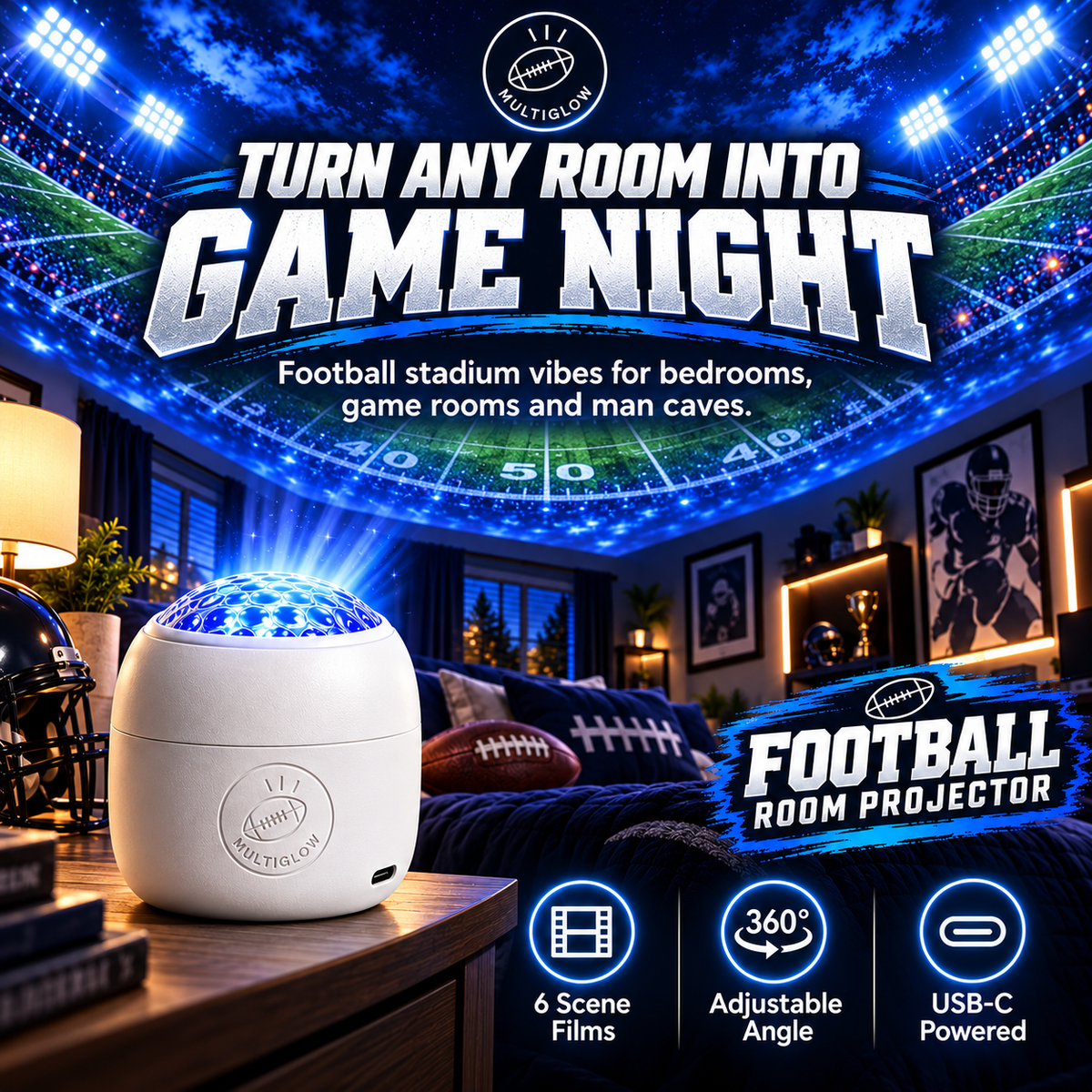 Football Stadium Room Projector