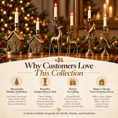 Vintage Christmas Candle Holder Set