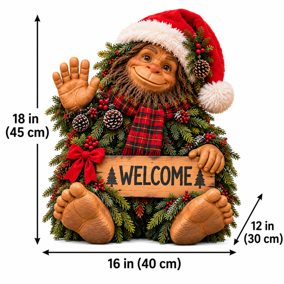 Christmas Bigfoot Welcome Decor