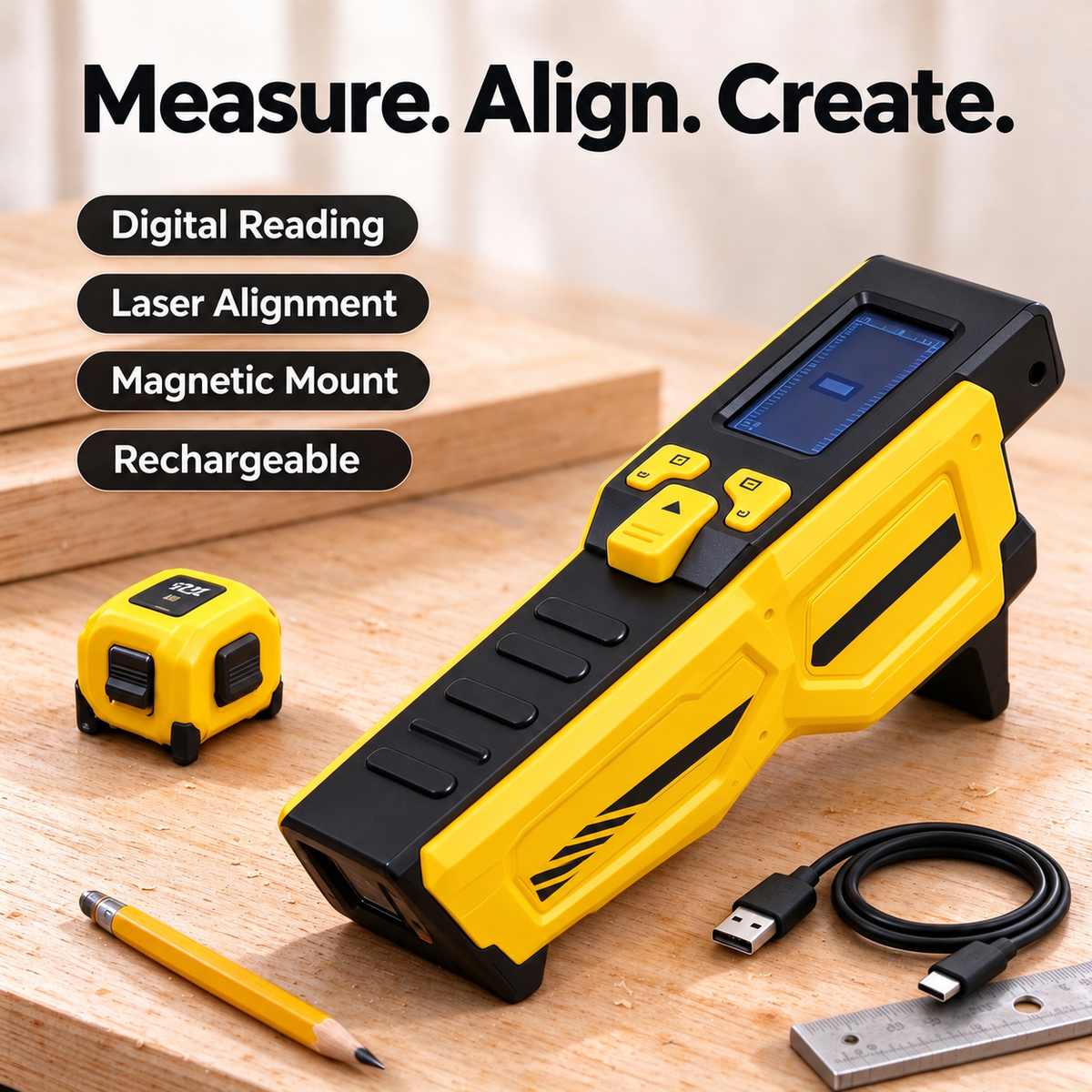 📏 SmartMeasure Pro – Digital & Laser Tape Measure for Home & DIY 🔧