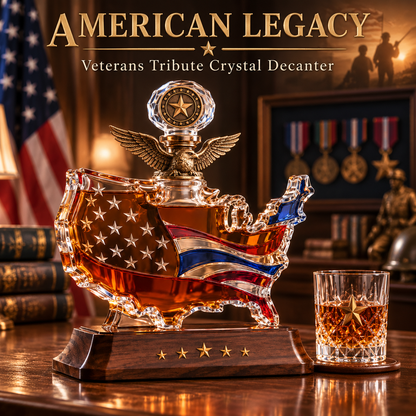 A TRIBUTE THAT LASTS-Veterans Tribute Crystal Decanter