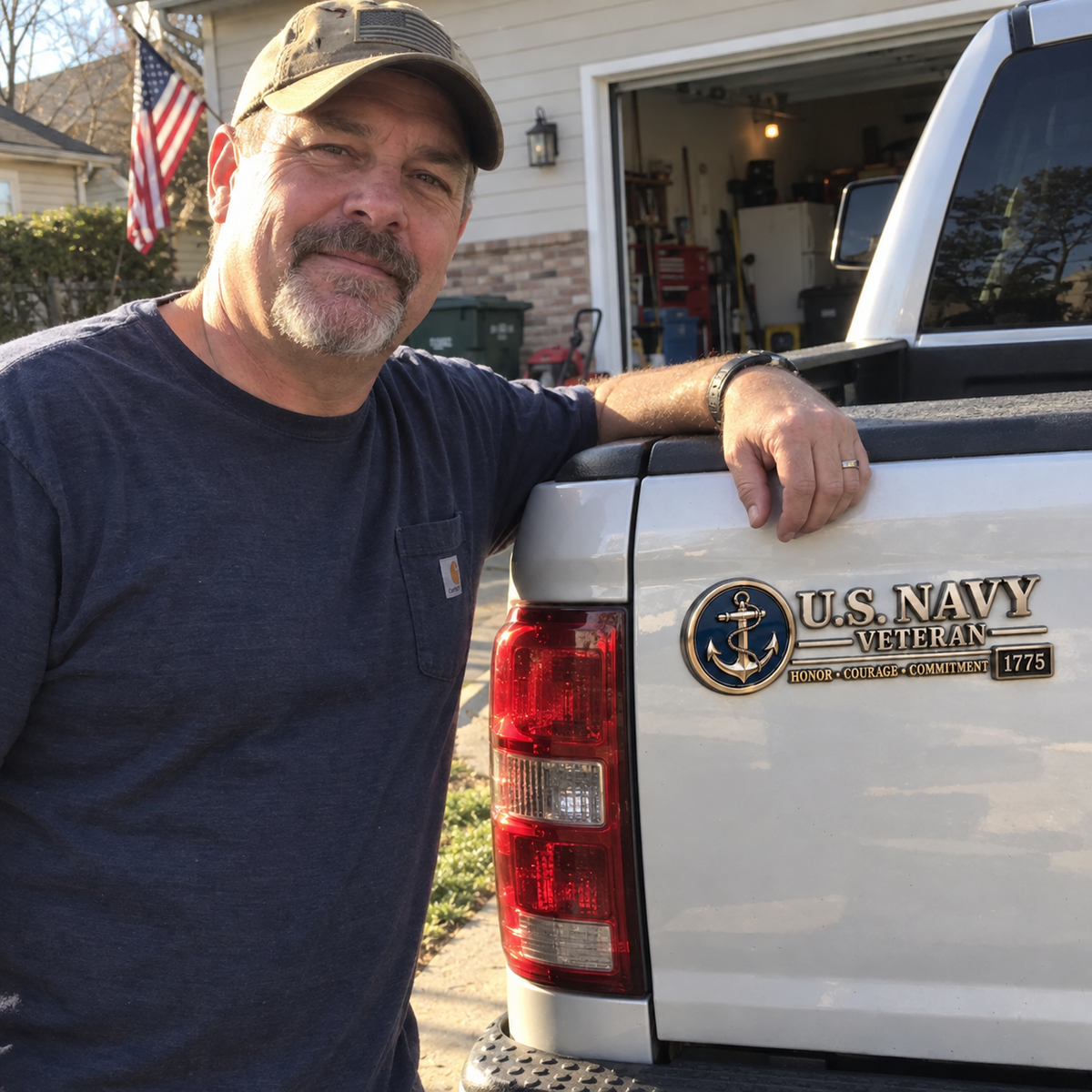 3D Metal Veteran Honor Auto Badge | For daily driving & veteran gatherings