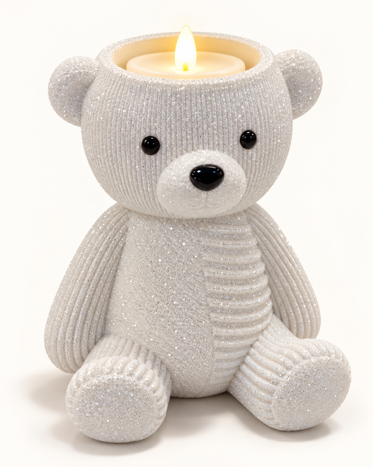 Cozy Polar Bear Candle Holder – Sparkling Winter Home Decor & Christmas Gift
