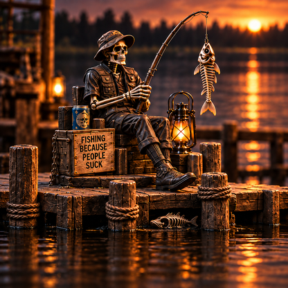 💀🔥 Bad to the Bone – 6 Dark Humor Skeleton Collectibles for Men, Man Cave Decor & Unique Gifts 🎁