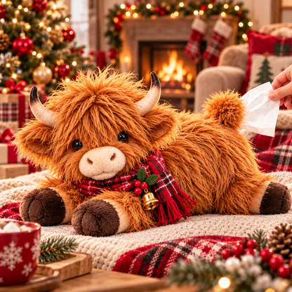 Fluffy Highland Cow Tissue Box Holder