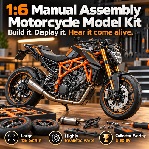 🏍️ 1:6 DIY Motorcycle Model Kit 🔧 Fuel-Powered Engine Build
