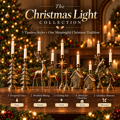 Vintage Christmas Candle Holder Set