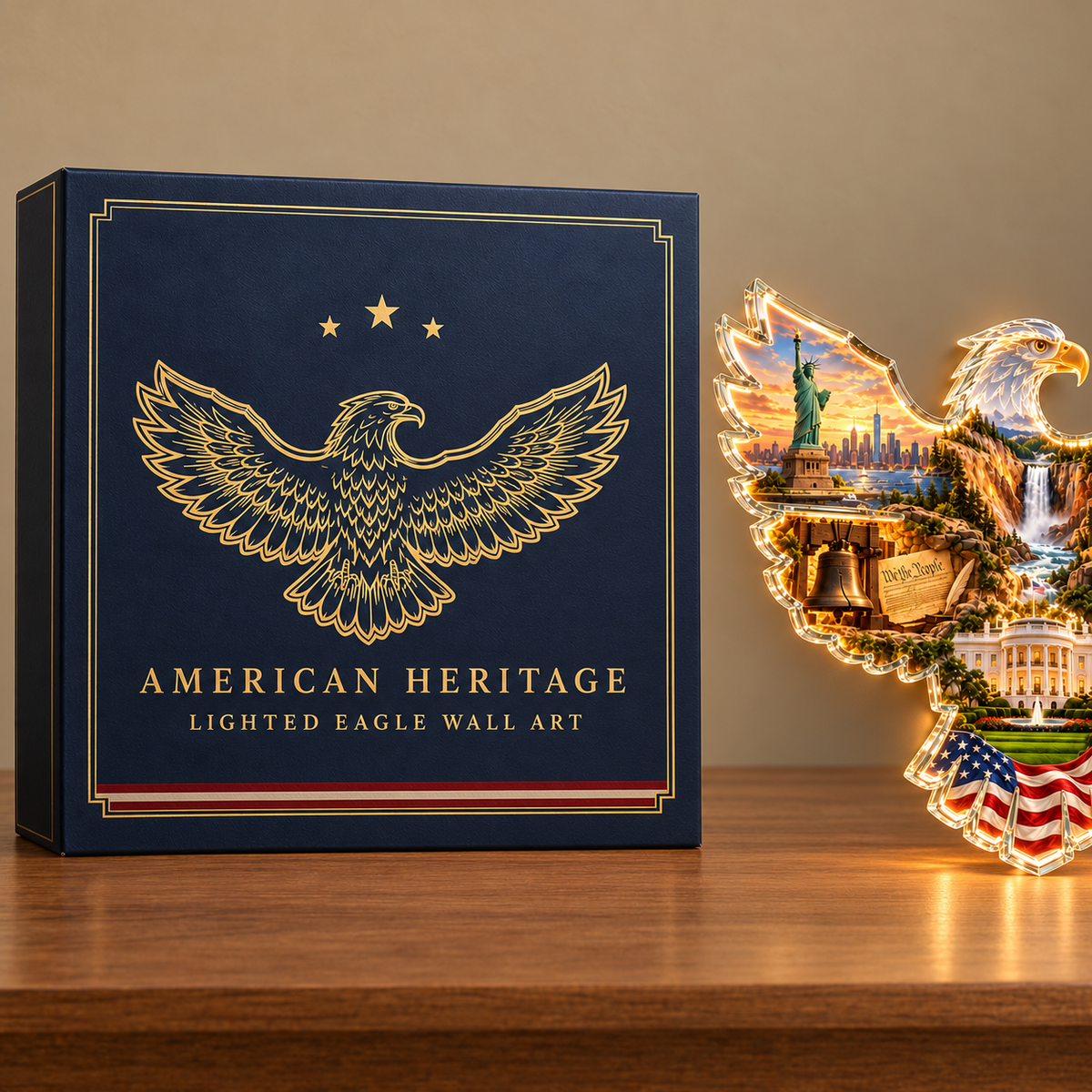 ✨🇺🇸 American Heritage™ Lighted Eagle Wall Art 🦅