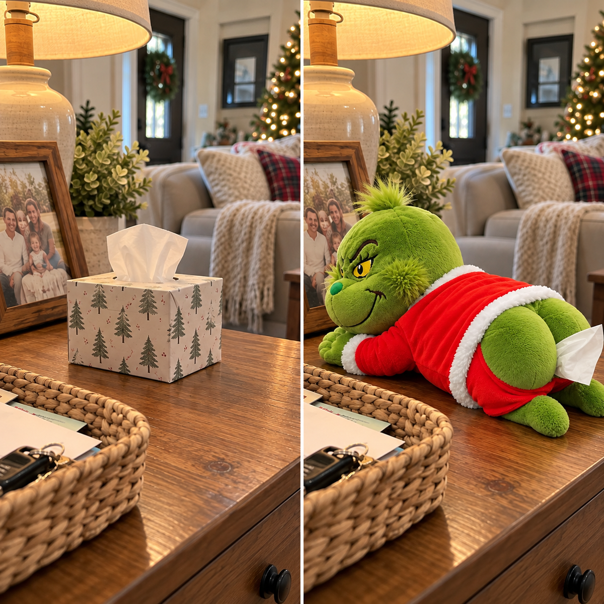 🎄 Funny Christmas Plush Tissue Box Cover – A Cheeky Holiday Surprise! 😂
