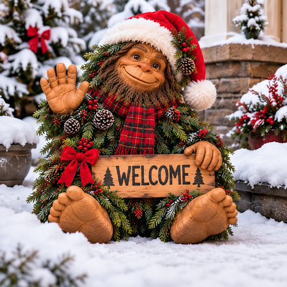 Christmas Bigfoot Welcome Decor