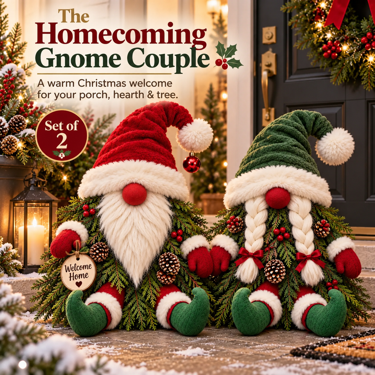 The Homecoming Christmas Gnome Couple