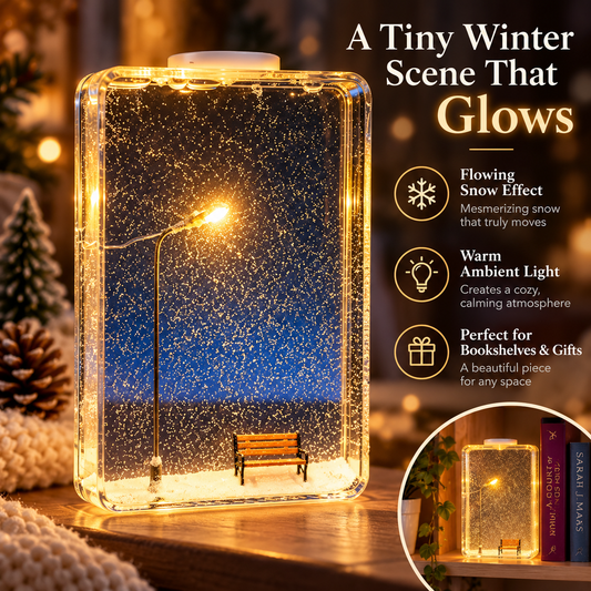 Winter Streetlight Flowing Snow Lamp