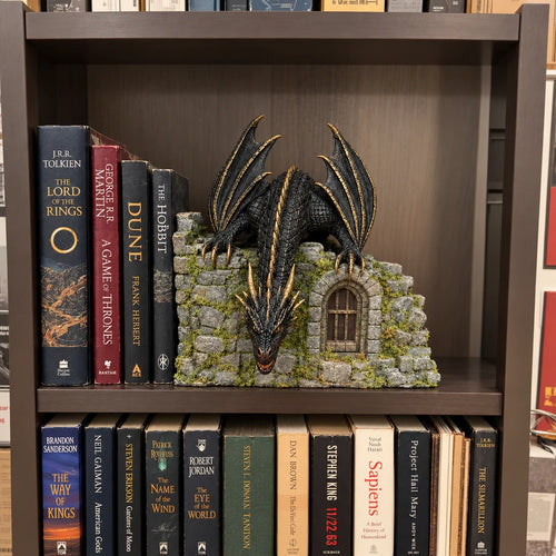 The Last Dragon’s Fortress – Fire-Breathing Dragon Bookshelf Decor & Fantasy Collectible