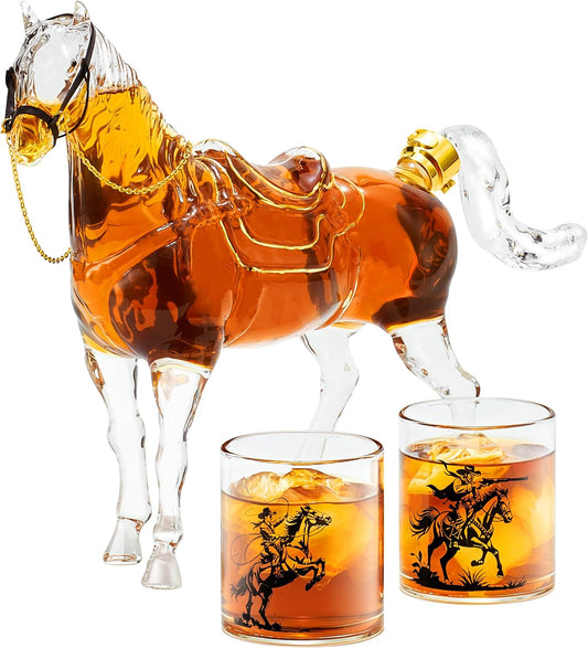 Wild West Horse Whiskey Decanter Set