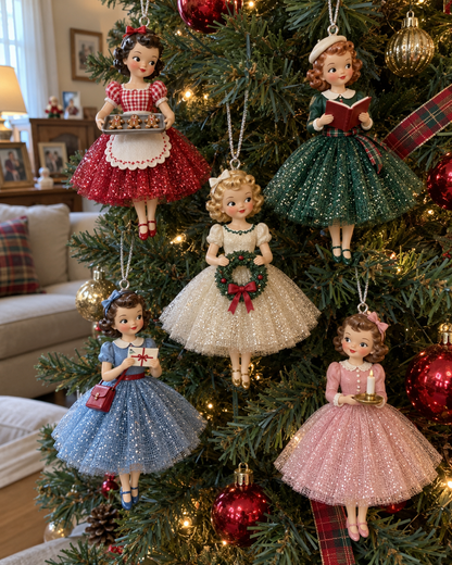 Vintage Christmas Lady Ornaments – 1950s-Inspired Keepsake Collection🎄