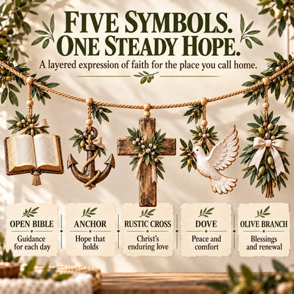 Faith, Hope & Love Christian Symbol Garland